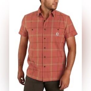 NWT CARHARTT Rugged Flex Plaid Short Sleeve Shirt small